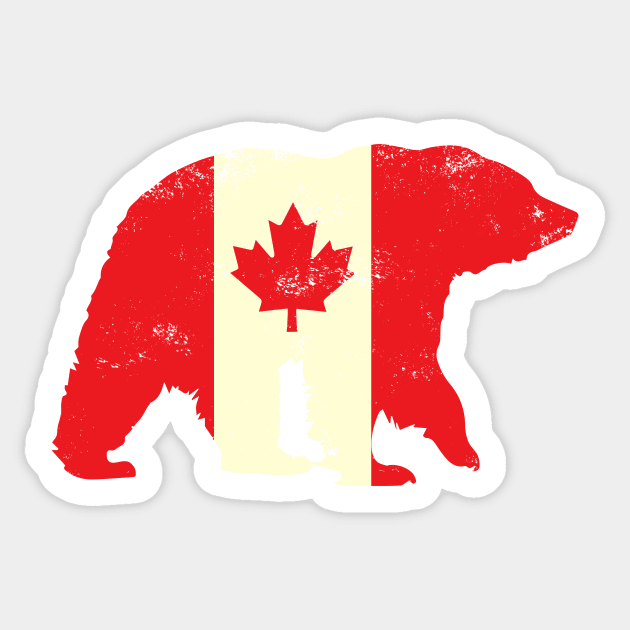 Canadian Maple Leaf Bear Sticker by echopark12